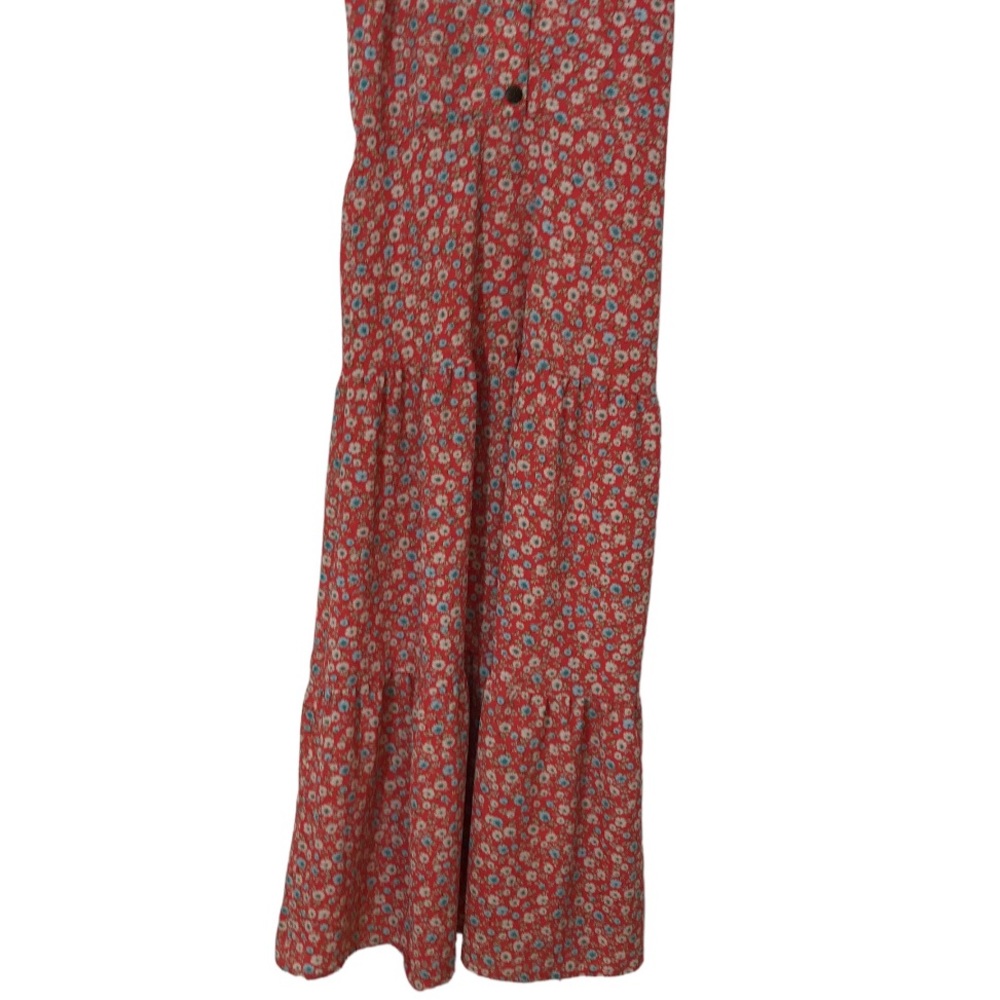 NWOT Orange & Blue Floral Tiered Maxi Dress - Picture 5 of 14